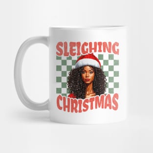 Sleighing Christmas African American woman Mug